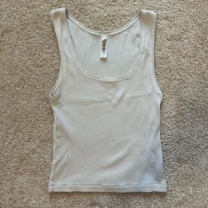 SKIMS Cream Fitted Sleeveless Tank Top